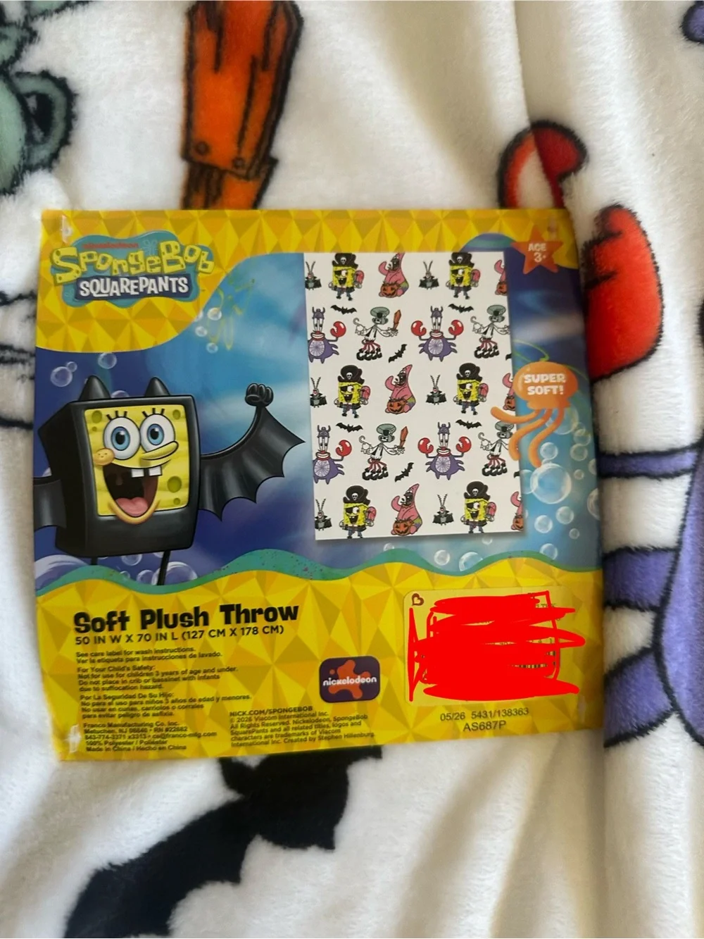 SpongeBob SquarePants White Halloween Blanket